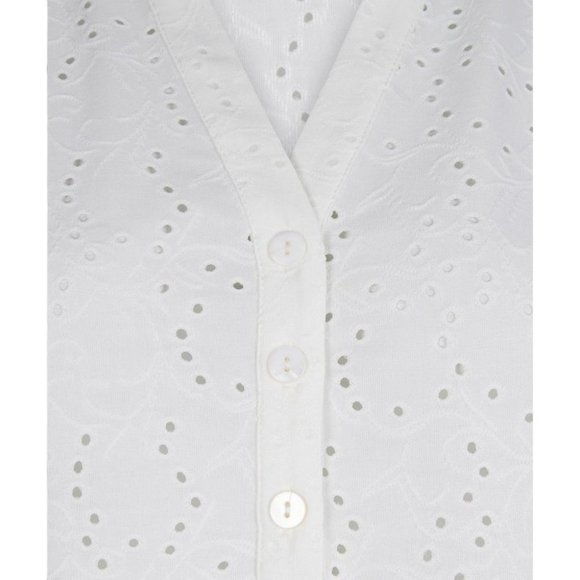 NWT ESQUALO White English Embroidery Schiffli Front Knot Top 100% cotton - Picture 7 of 7